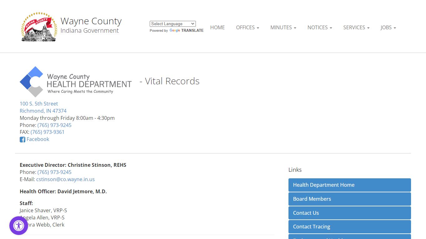 Wayne County Health Department - Vital Records